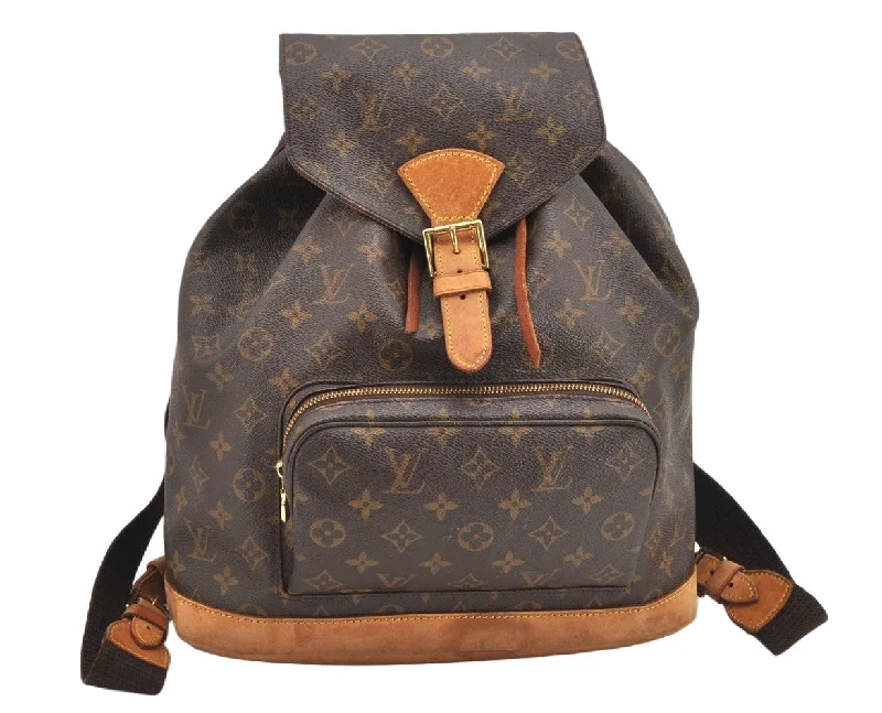 Authentic Louis Vuitton Monogram Montsouris GM Backpack M51135 LV 1946K