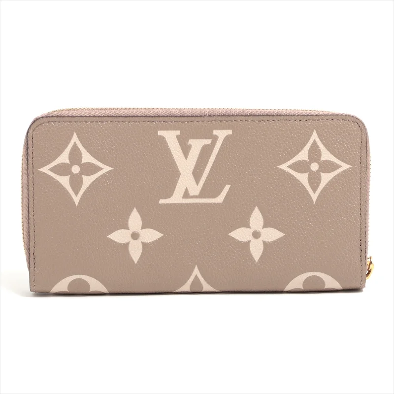 Louis Vuitton Bi-Color Monogram Emplant Zippie Wallet M69794 Turtle Cream Round Zip Wallet