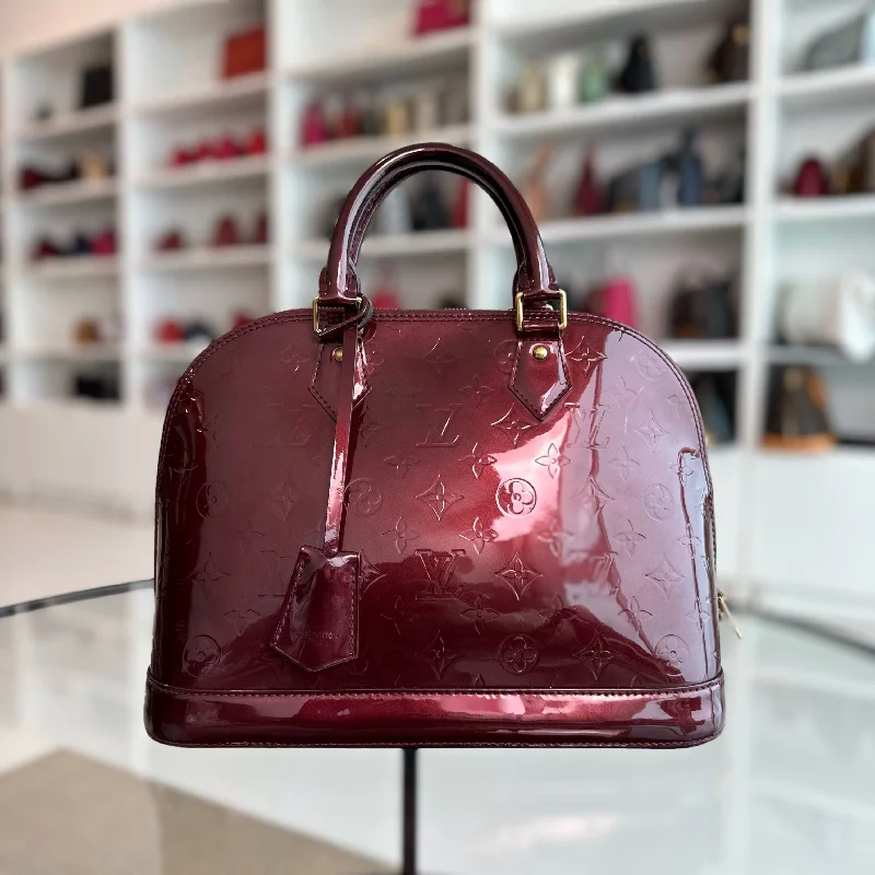 LV Louis Vuitton Alma PM Vernis Patent Leather Plum GHW