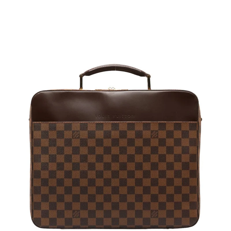 Louis Vuitton Damier Porteo-inatour Savannah Business Bag Paper Bag N53355 Brown PVC Leather Men LOUIS VUITTON