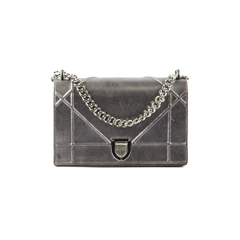 Dior Medium Diorama Metallic Grey