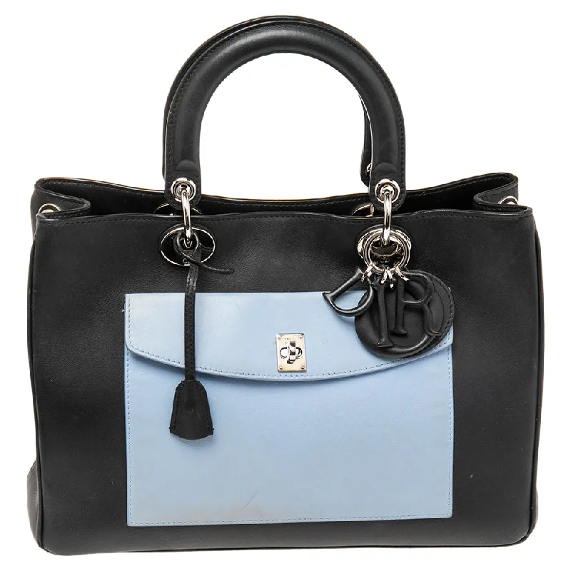 Dior Tri Color Leather Large Lady Dior Pocket Tote