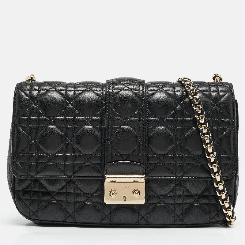 Dior Black Cannage Leather Miss Dior Flap Bag