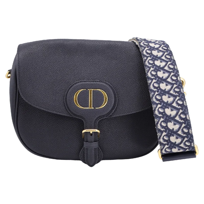 Dior Medium Grained Dior Bobby Bag in Black Calfskin Leather