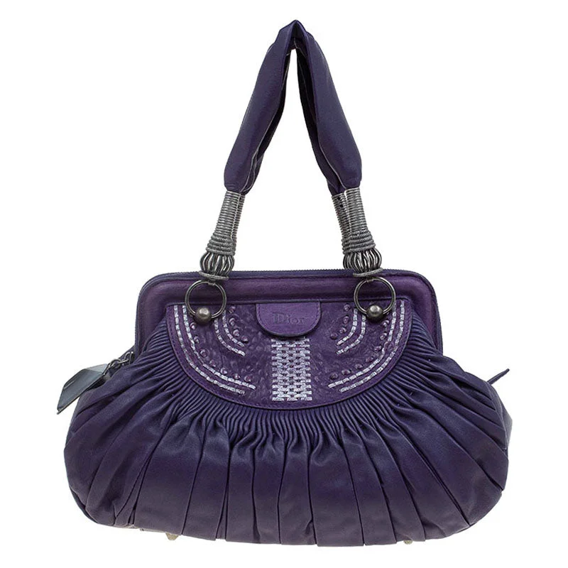 Dior Pleated Leather Plisse Satchel