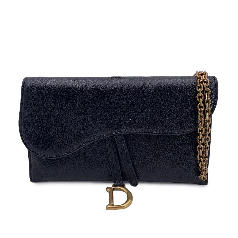 Dior Leather Wallet Saddle Wallet On Chain