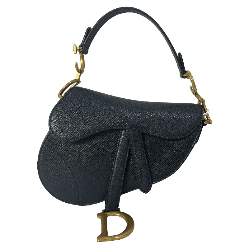 Dior Mini Saddle Bag in Black Leather