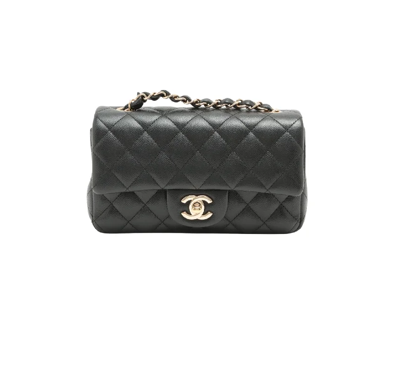 Chanel Mini Rectangular Black Caviar Crossbody Bag