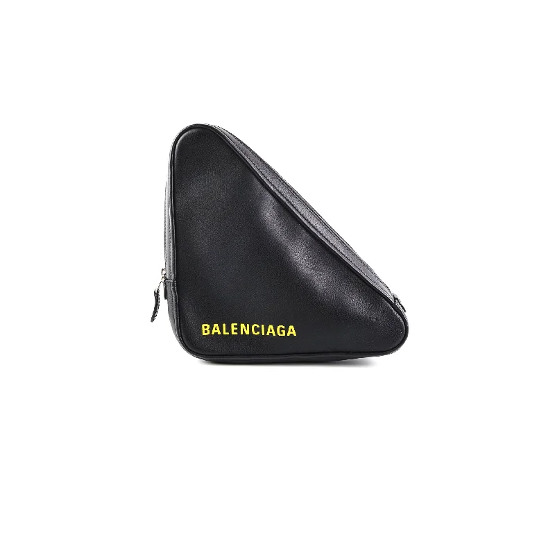 Balenciaga Triangle Zip Clutch Black