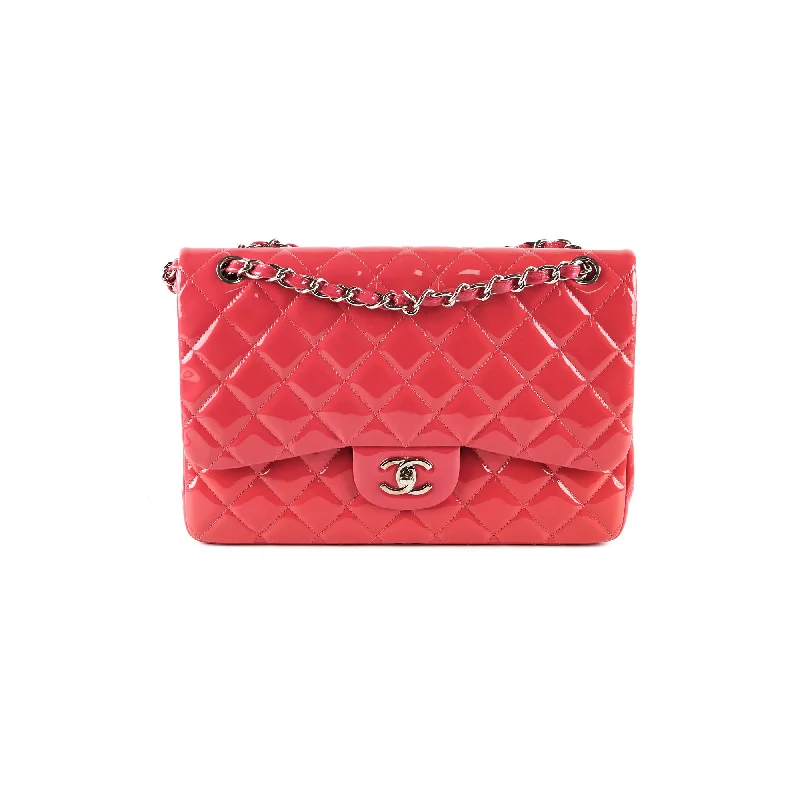 Chanel Classic Jumbo Pink Patent Flap