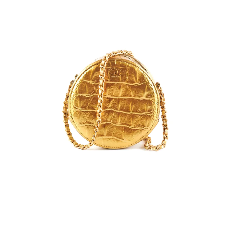 Chanel Round Crossbody Bag Gold