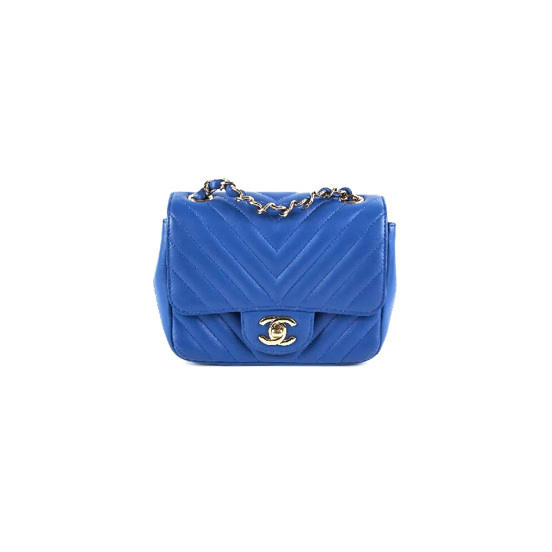 Chanel Chevron Square Mini Blue