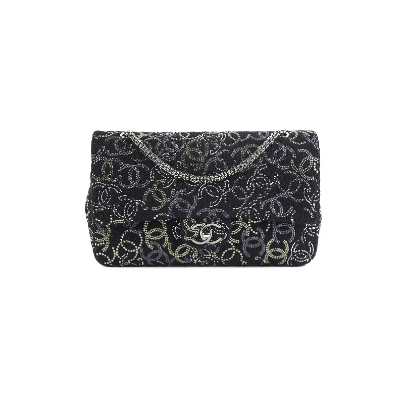 Chanel Seasonal Medium/Large Tweed Crystals Black