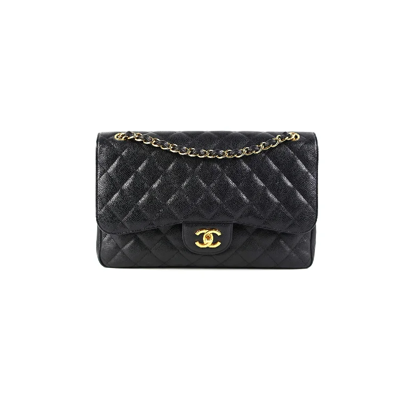 Chanel Guillted Jumbo Double Flap Black