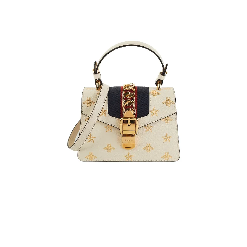 Gucci Sylvie White Mini Top Handle Bag