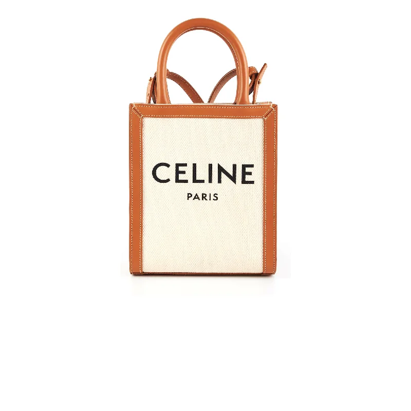 ITEM 13 - Celine Mini Vertical Cabas Canvas Logo Tote