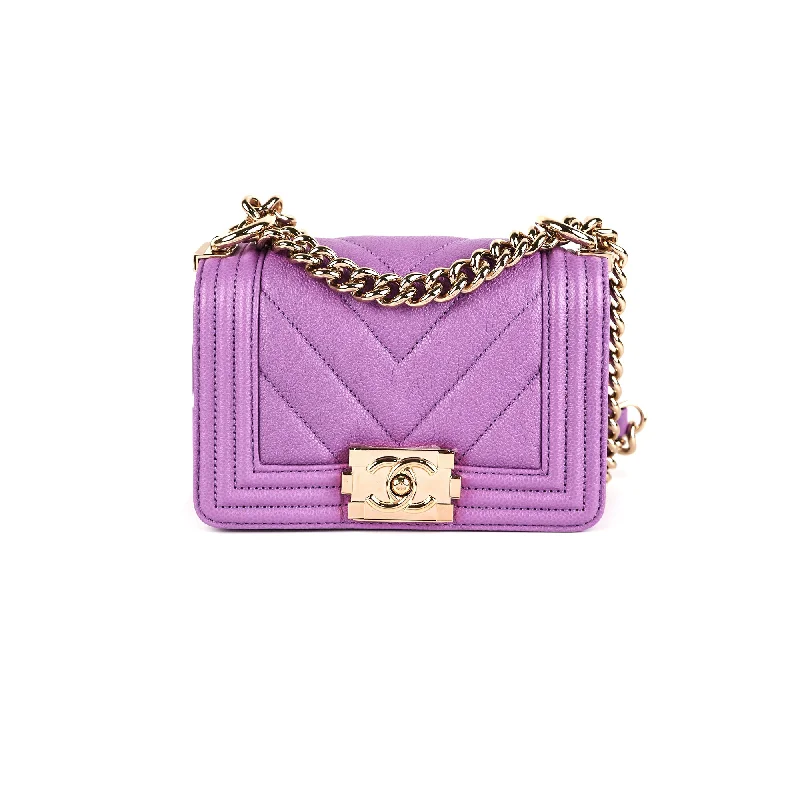 Chanel Extra Mini Boy Purple Chevron - Microchipped