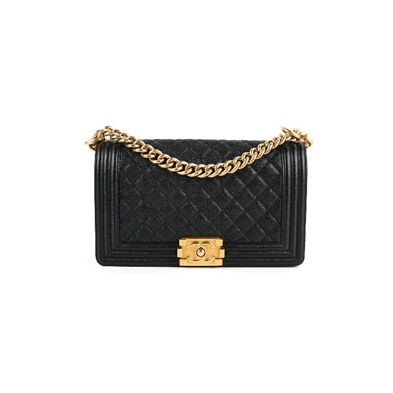 Chanel Caviar Old Medium Boy Black