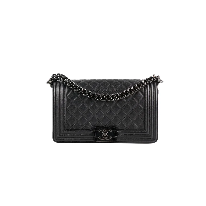 Chanel Old Medium Boy So Black Shoulder Bag