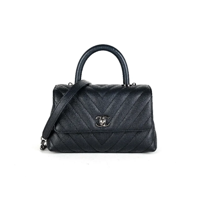 Chanel Coco Handle Small Caviar Dark Grey