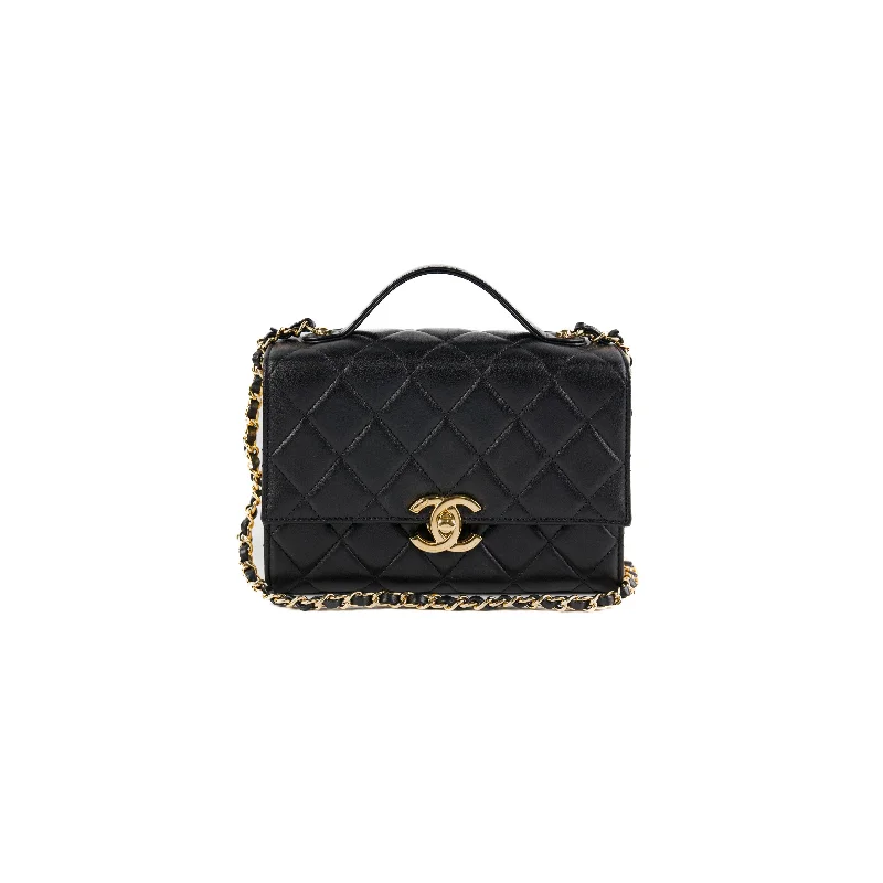 Chanel Seasonal Rectangular Black and Gold Box Bag (Microchipped)