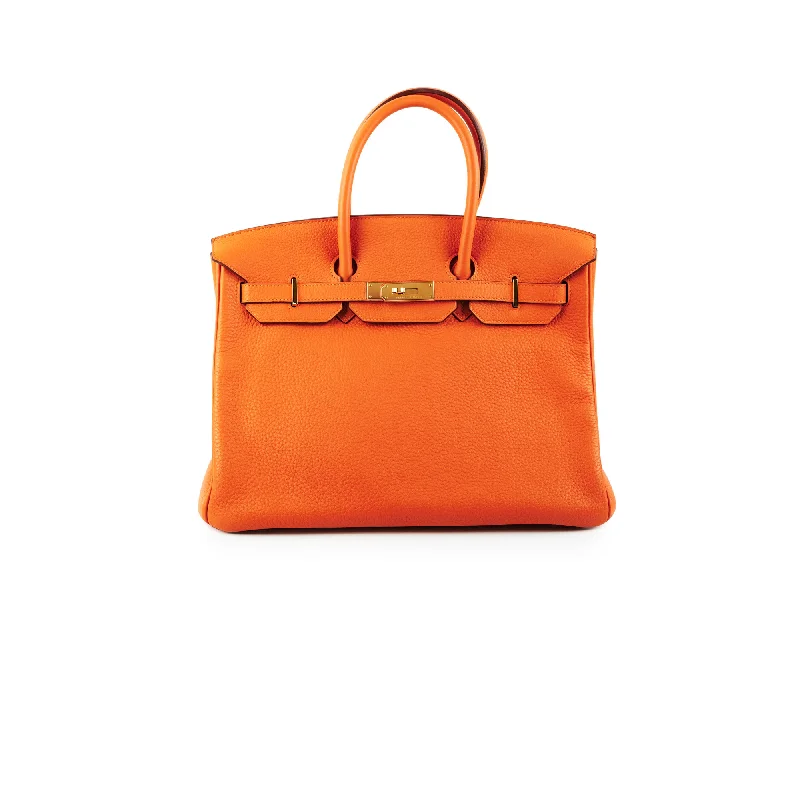 Hermes Birkin 35 Clemence Orange O Square Stamp