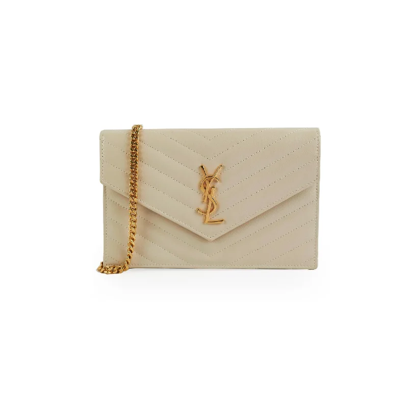 ITEM 24 - Saint Laurent Cassandre Envelope Cream Wallet On Chain WOC