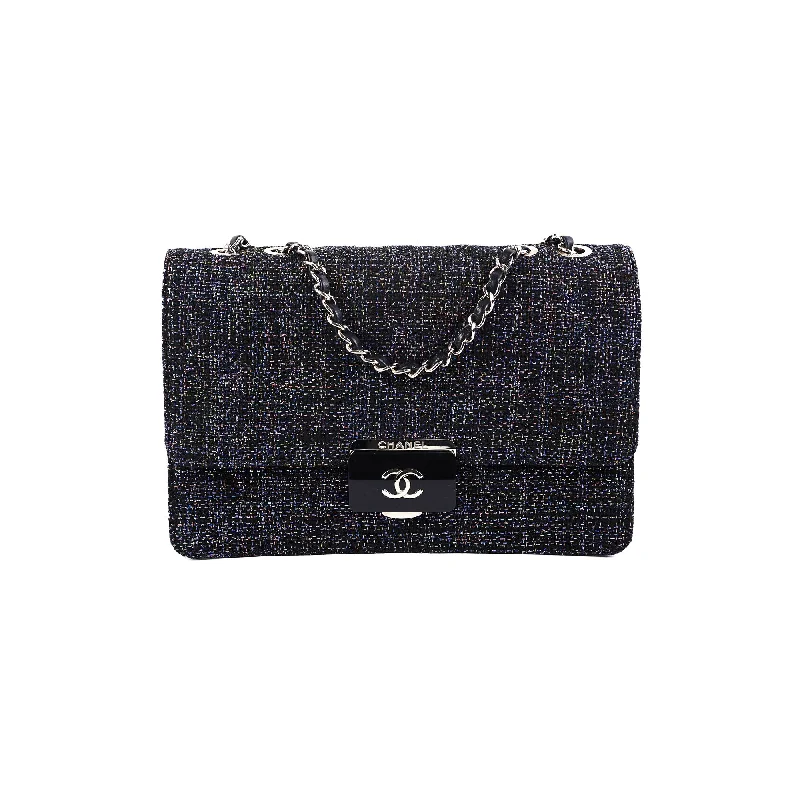 Chanel Seasonal Tweed Black Flap Bag