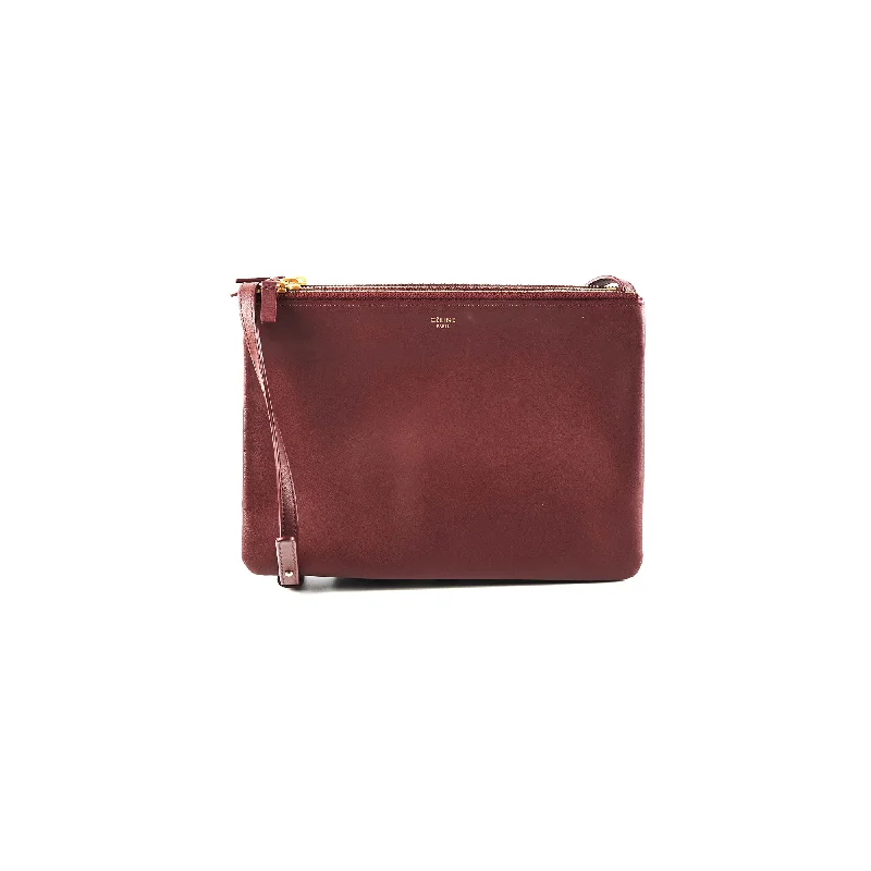 Celine Trio Burgundy Crossbody Bag