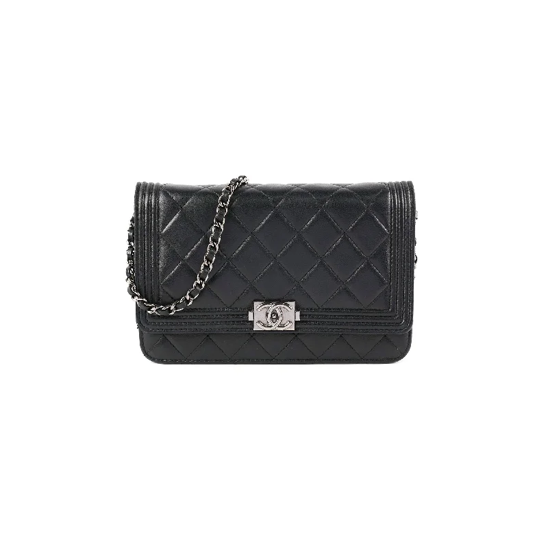 Chanel Boy Wallet On Chain WOC Lambskin Black