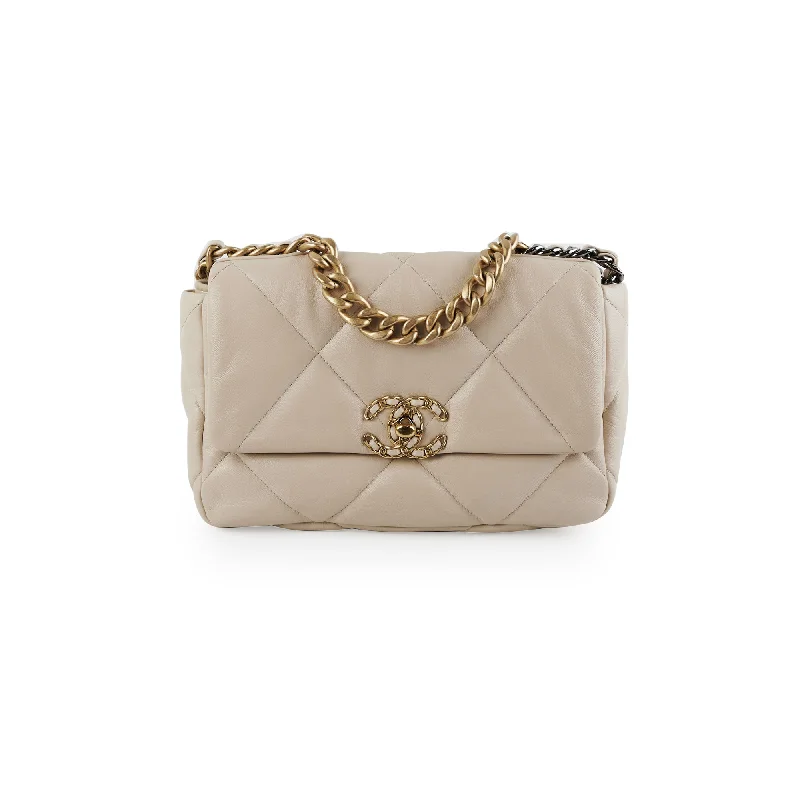 Chanel 19 Small Beige Crossbody Bag